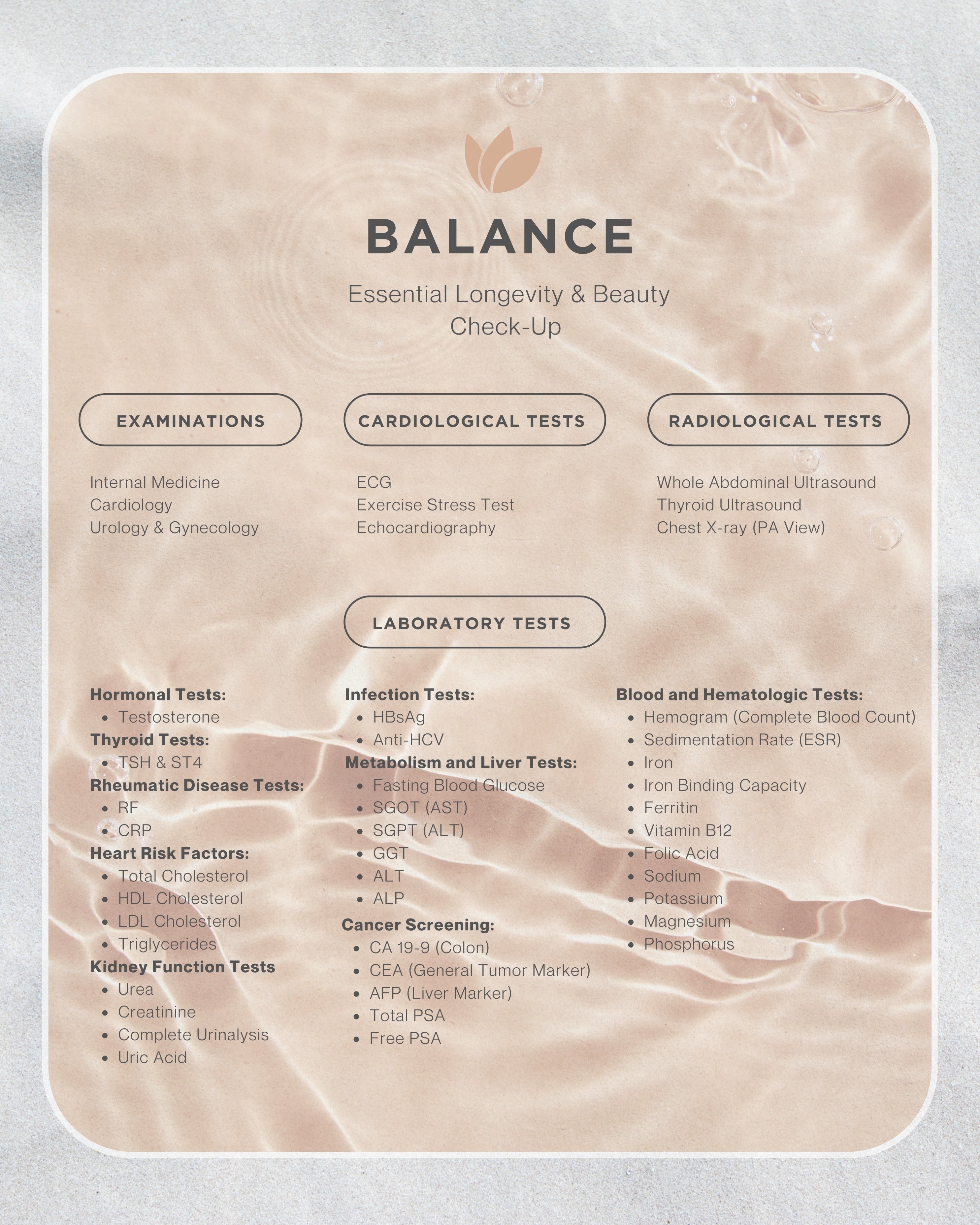 BALANCE CHECK UP PACKAGE